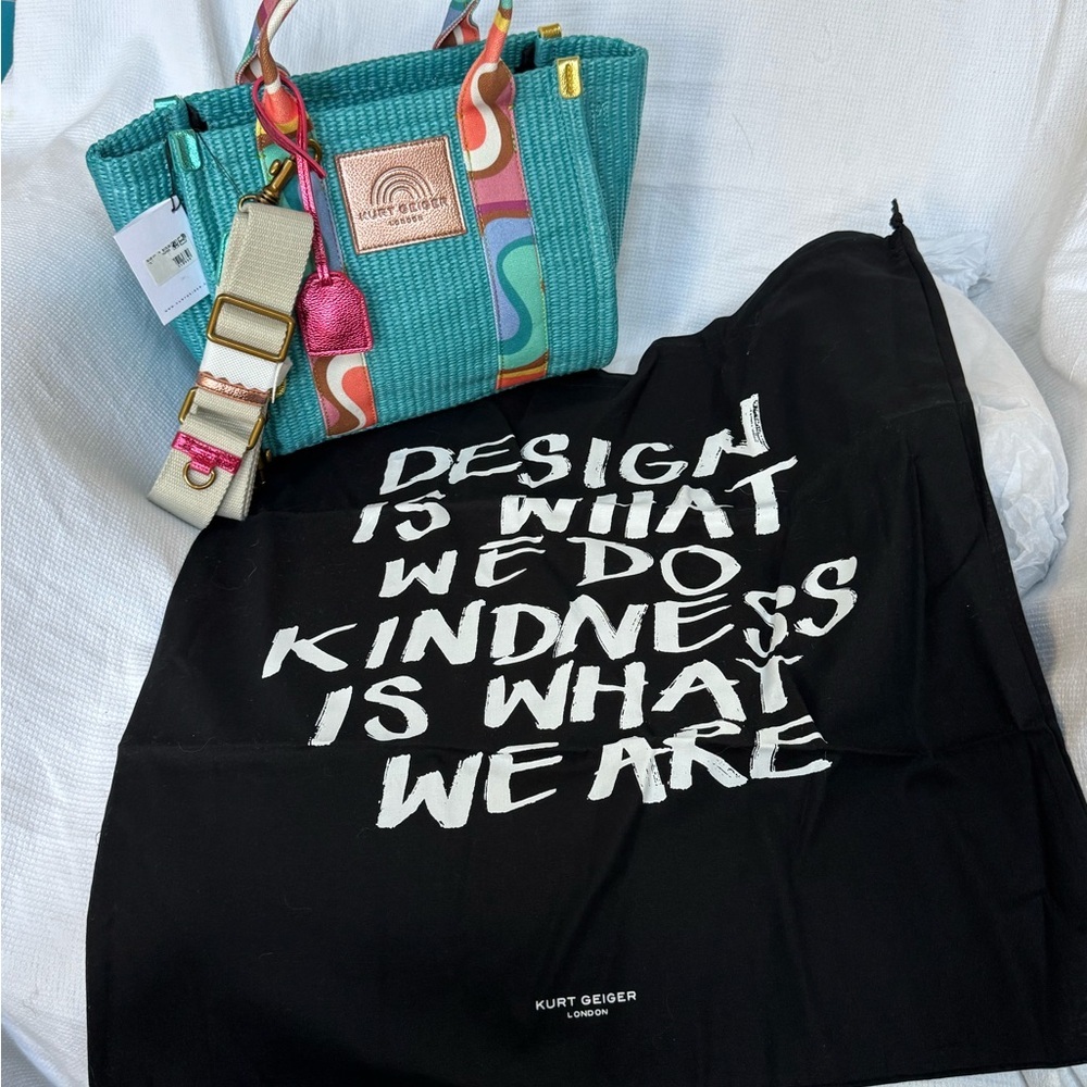 Kurt Geiger Multicolor Woven Tote and Crossbody NWT - Picture 13 of 13